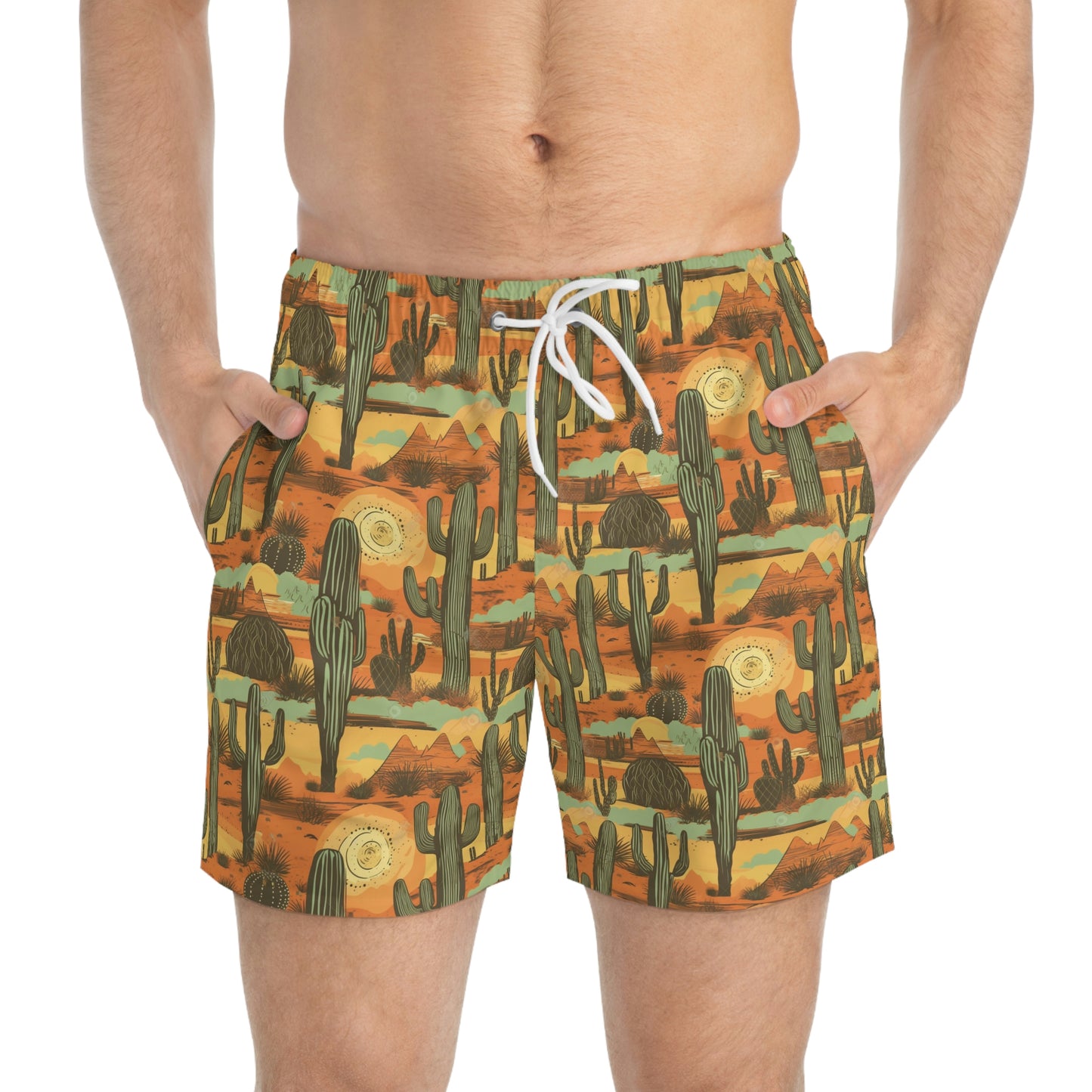 Cactus Sunset Swim Trunks